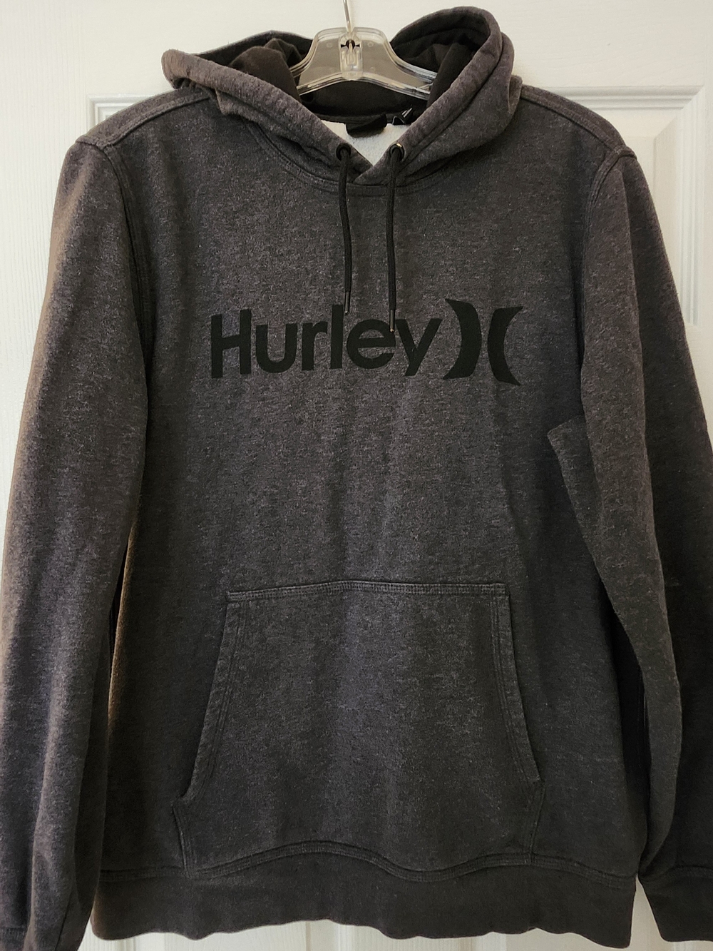 Hurley Men's Charcoal Gray Crewneck Hoodie with Logo